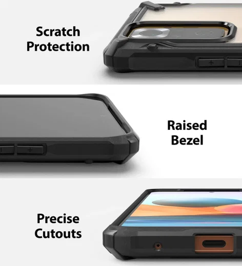 Ringke Fusion X Xiaomi Redmi Note 10 Pro Hoesje Transparant Zwart afbeelding 4