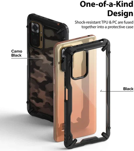 Ringke Fusion X Xiaomi Redmi Note 10 Pro Hoesje Transparant Zwart afbeelding 5
