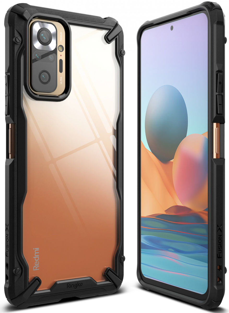 Ringke Fusion X Xiaomi Redmi Note 10 Pro Hoesje Transparant Zwart afbeelding 1