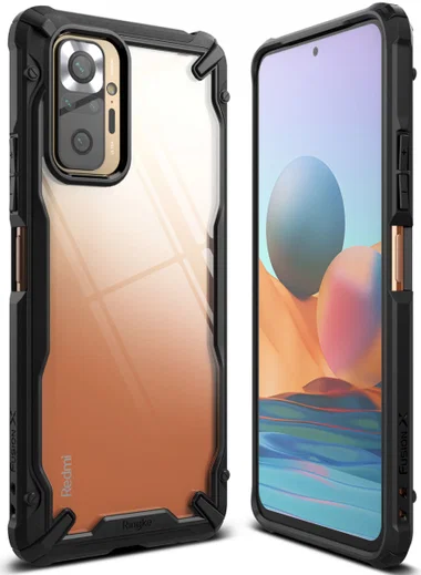 Ringke Fusion X Xiaomi Redmi Note 10 Pro Hoesje Transparant Zwart afbeelding 1