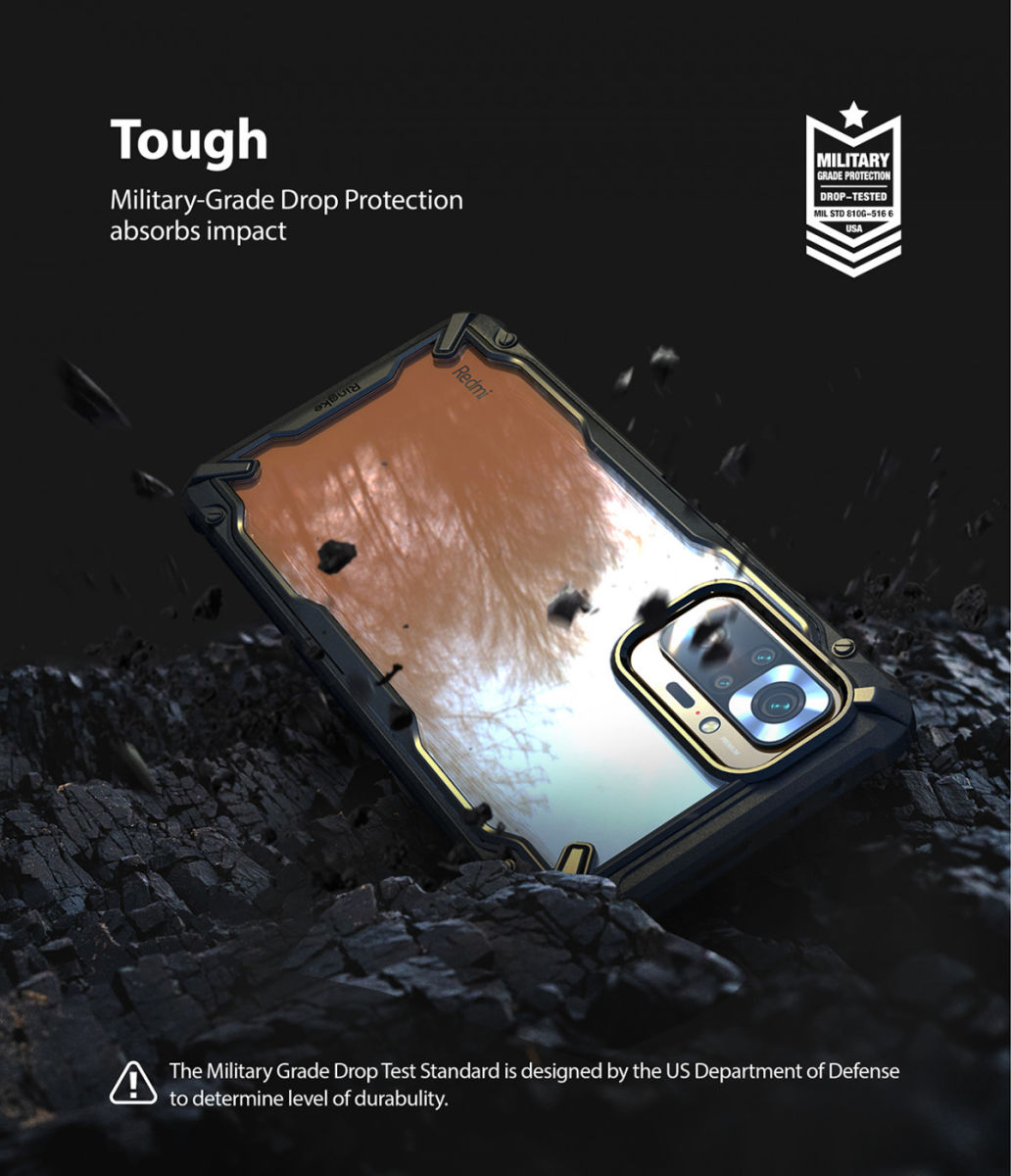 Ringke Fusion X Xiaomi Redmi Note 10 Pro Hoesje Transparant Zwart afbeelding 6