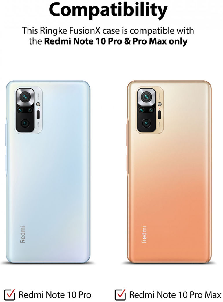 Ringke Fusion X Xiaomi Redmi Note 10 Pro Hoesje Transparant Zwart afbeelding 9