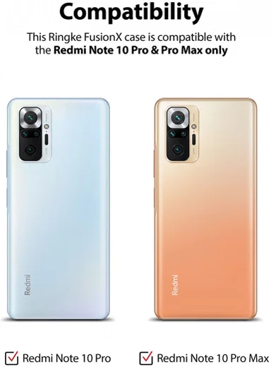 Ringke Fusion X Xiaomi Redmi Note 10 Pro Hoesje Transparant Zwart afbeelding 9