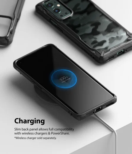 Ringke Fusion X OnePlus 9 Pro Hoesje Back Cover Transparant Zwart afbeelding 4