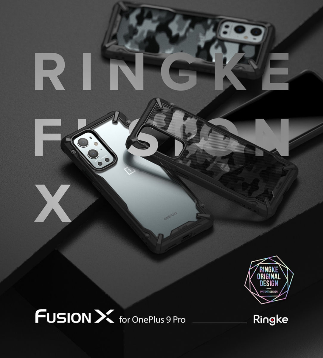 Ringke Fusion X OnePlus 9 Pro Hoesje Back Cover Transparant Zwart afbeelding 9