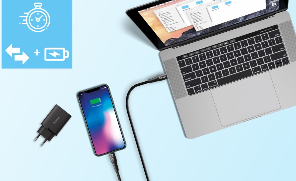 Trust iPhone Snellader 18W PD met USB-C naar Lightning Kabel 1M Zwart afbeelding 9