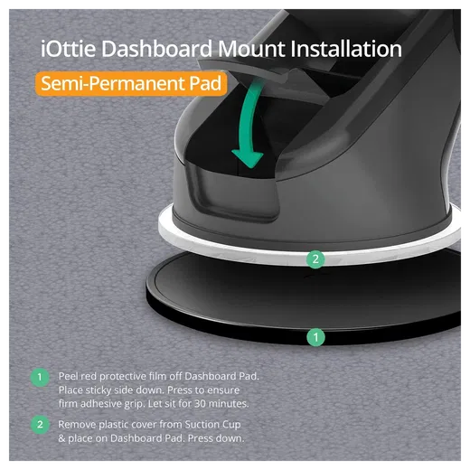 iOttie Sticky Gel Dashboard Pad voor Auto Houders Zwart afbeelding 2