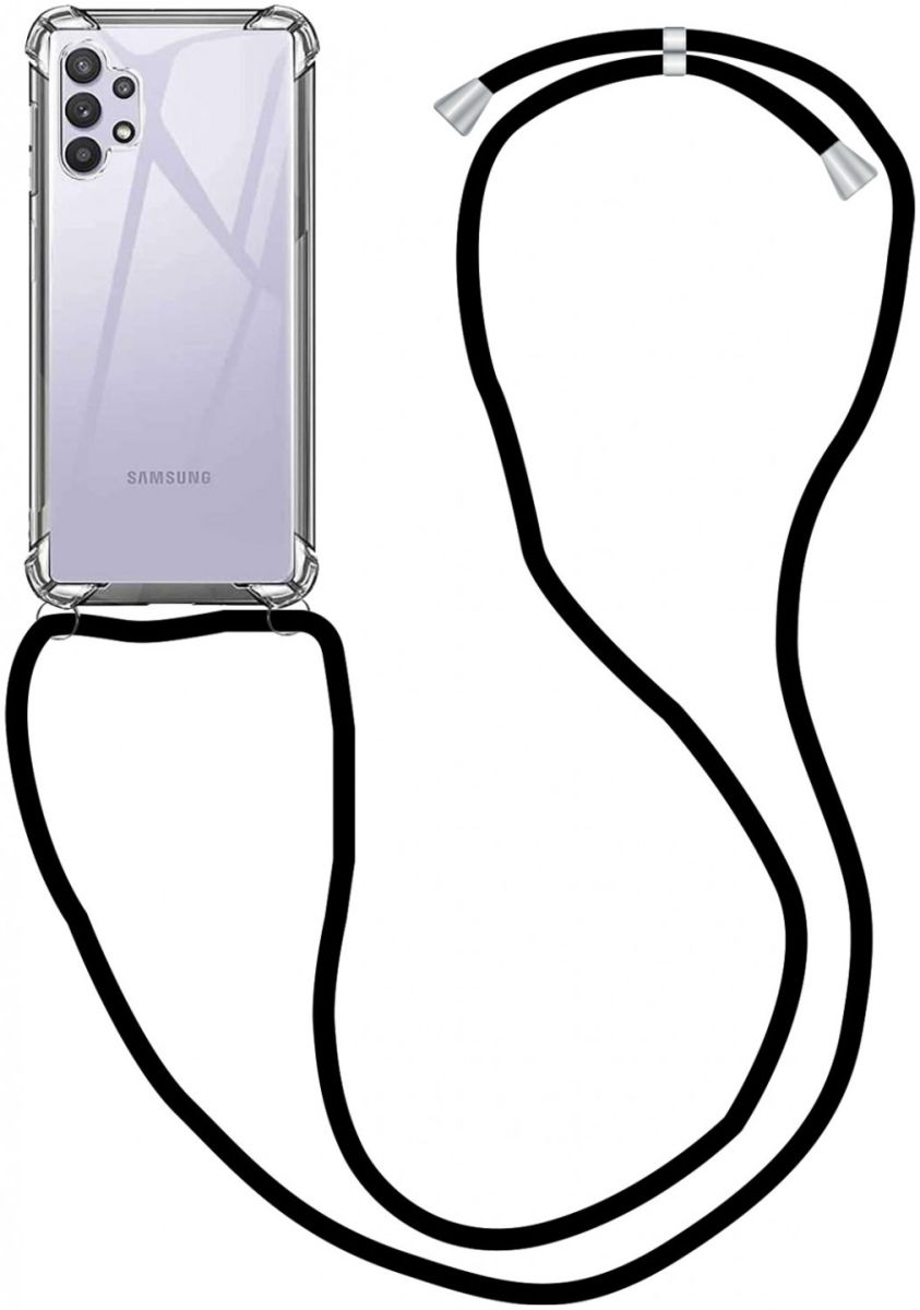 Samsung Galaxy A32 5G Hoesje met Koord Shockproof TPU Transparant afbeelding 1