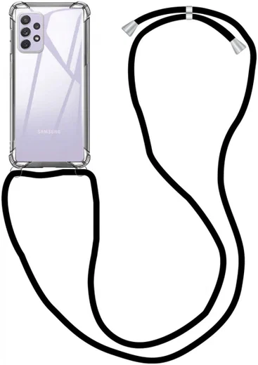 Samsung Galaxy A72 Hoesje met Koord Shockproof TPU Transparant afbeelding 1