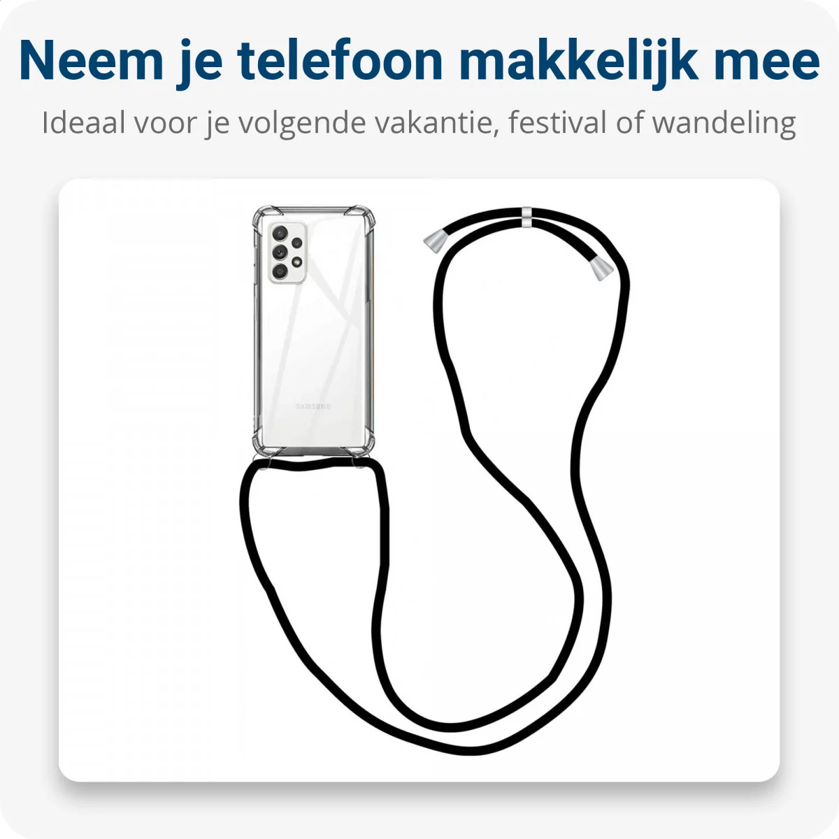 Samsung Galaxy A52 / A52S Hoesje met Koord Shockproof TPU Transparant afbeelding 3