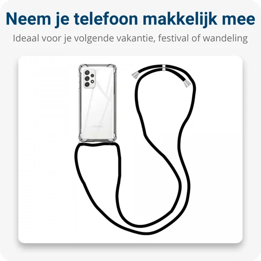 Samsung Galaxy A52 / A52S Hoesje met Koord Shockproof TPU Transparant afbeelding 3