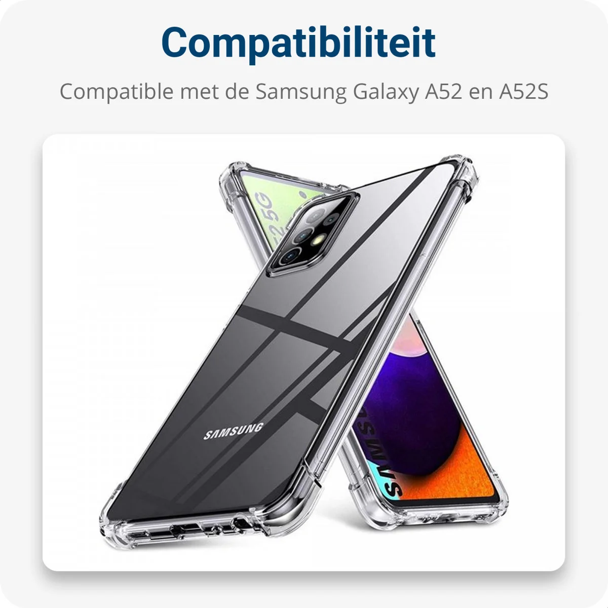 Samsung Galaxy A52 / A52S Hoesje met Koord Shockproof TPU Transparant afbeelding 4