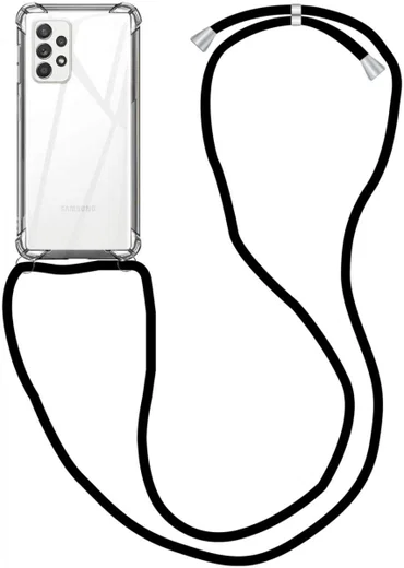 Samsung Galaxy A52 / A52S Hoesje met Koord Shockproof TPU Transparant afbeelding 1
