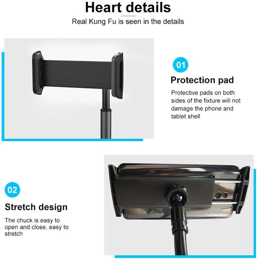 Bureauhouder voor 4.7 tot 12.9 inch Smartphone/iPad/Tablet Zwart afbeelding 9