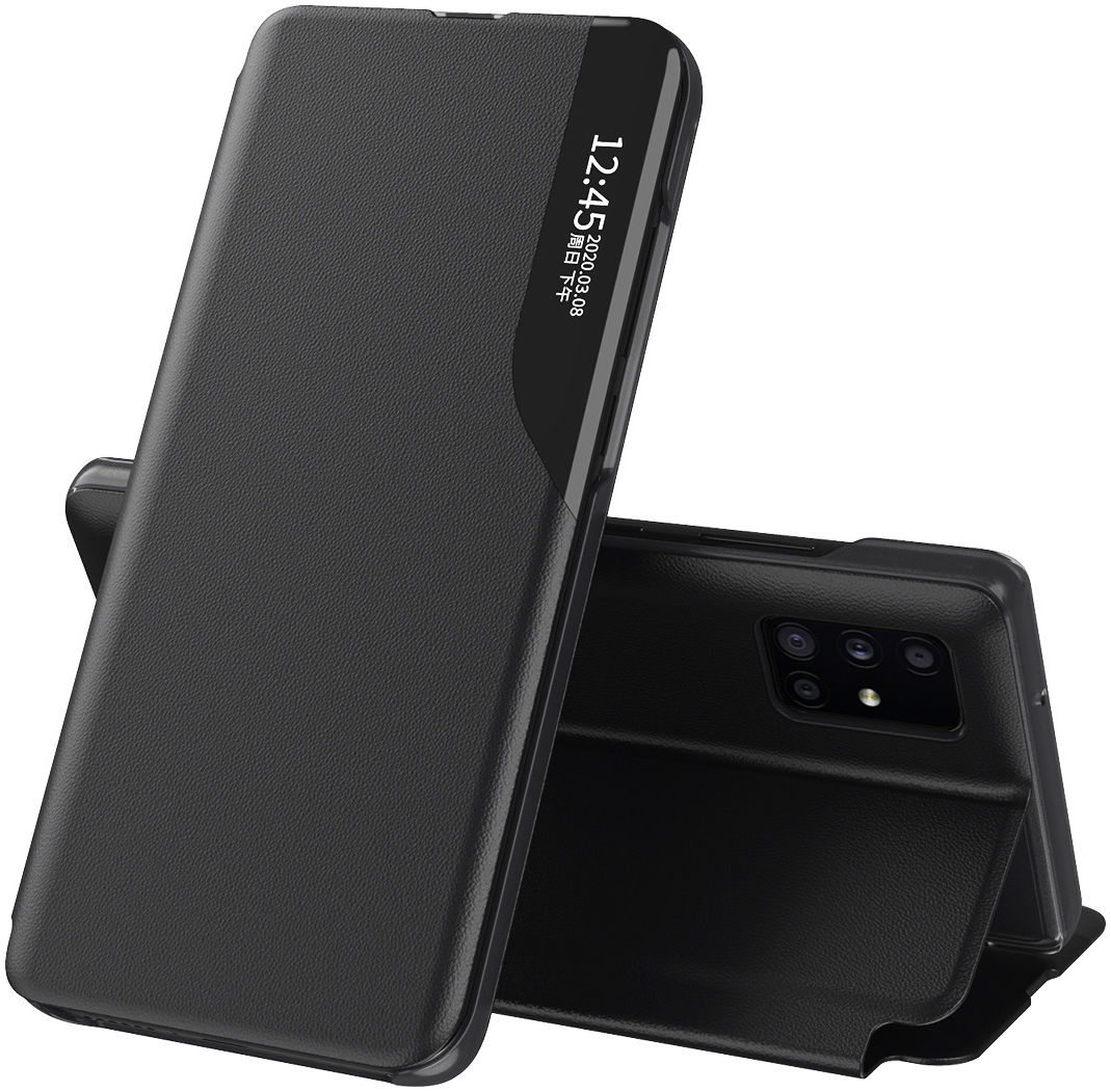 Samsung Galaxy A52 / A52S Hoesje Book Case met Side Display Zwart afbeelding 1