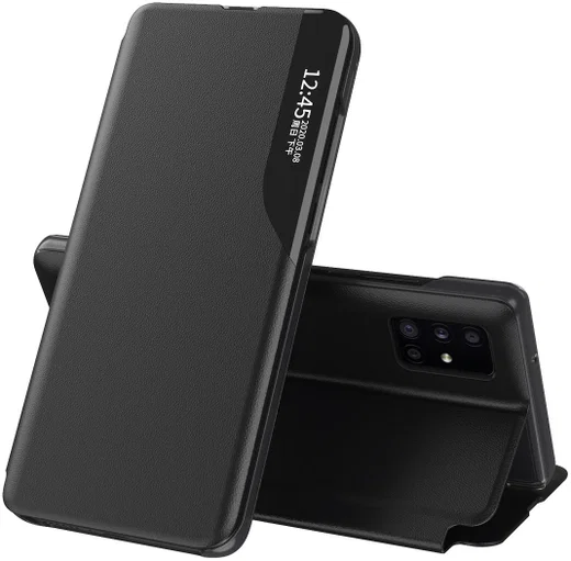 Samsung Galaxy A52 / A52S Hoesje Book Case met Side Display Zwart afbeelding 1