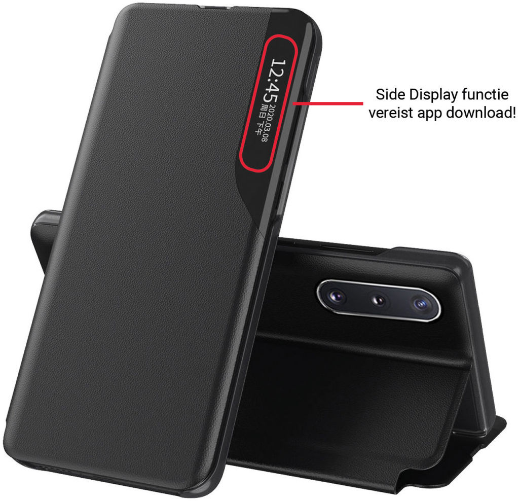 Samsung Galaxy A52 / A52S Hoesje Book Case met Side Display Zwart afbeelding 6