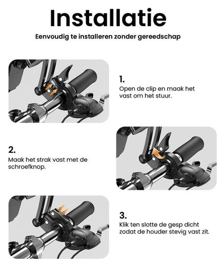 ROCK Waterbestendige Fiets Telefoonhouder Smartphones 4.5 tot 6.7 inch afbeelding 5