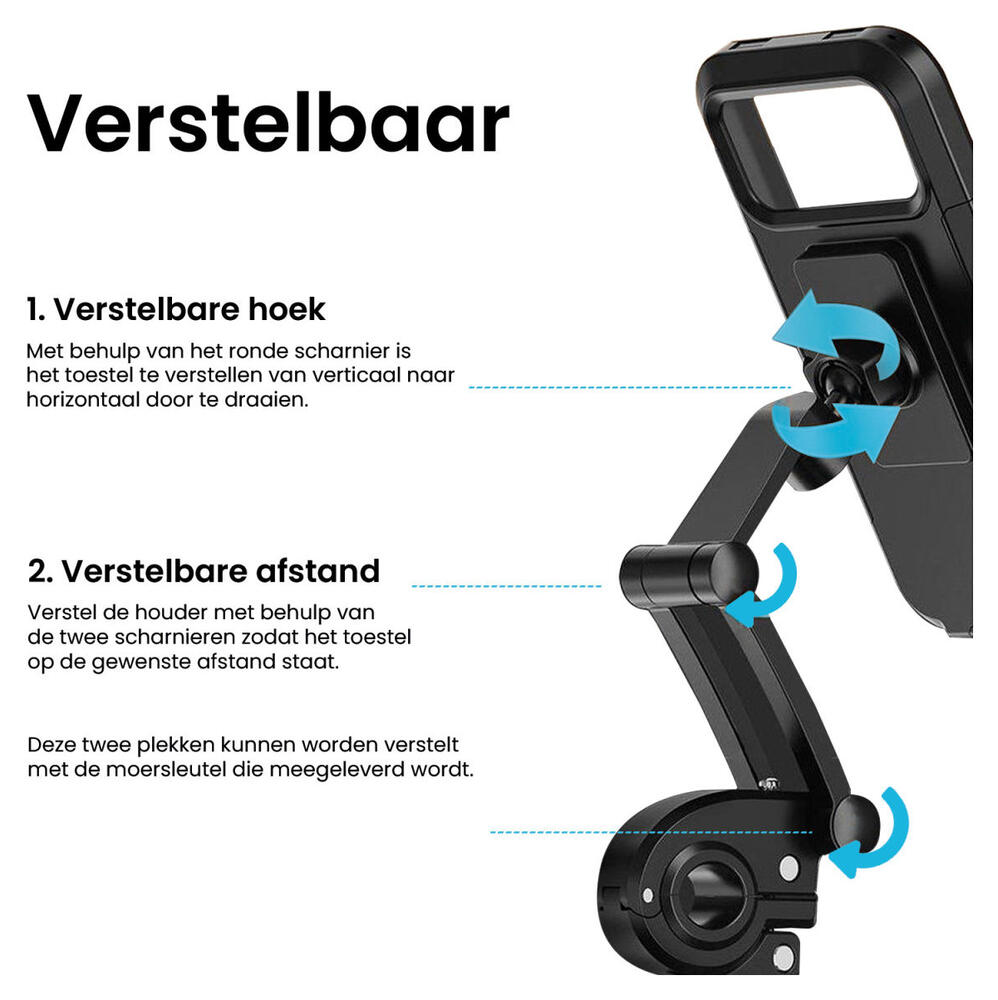 ROCK Waterbestendige Fiets Telefoonhouder Smartphones 4.5 tot 6.7 inch afbeelding 3