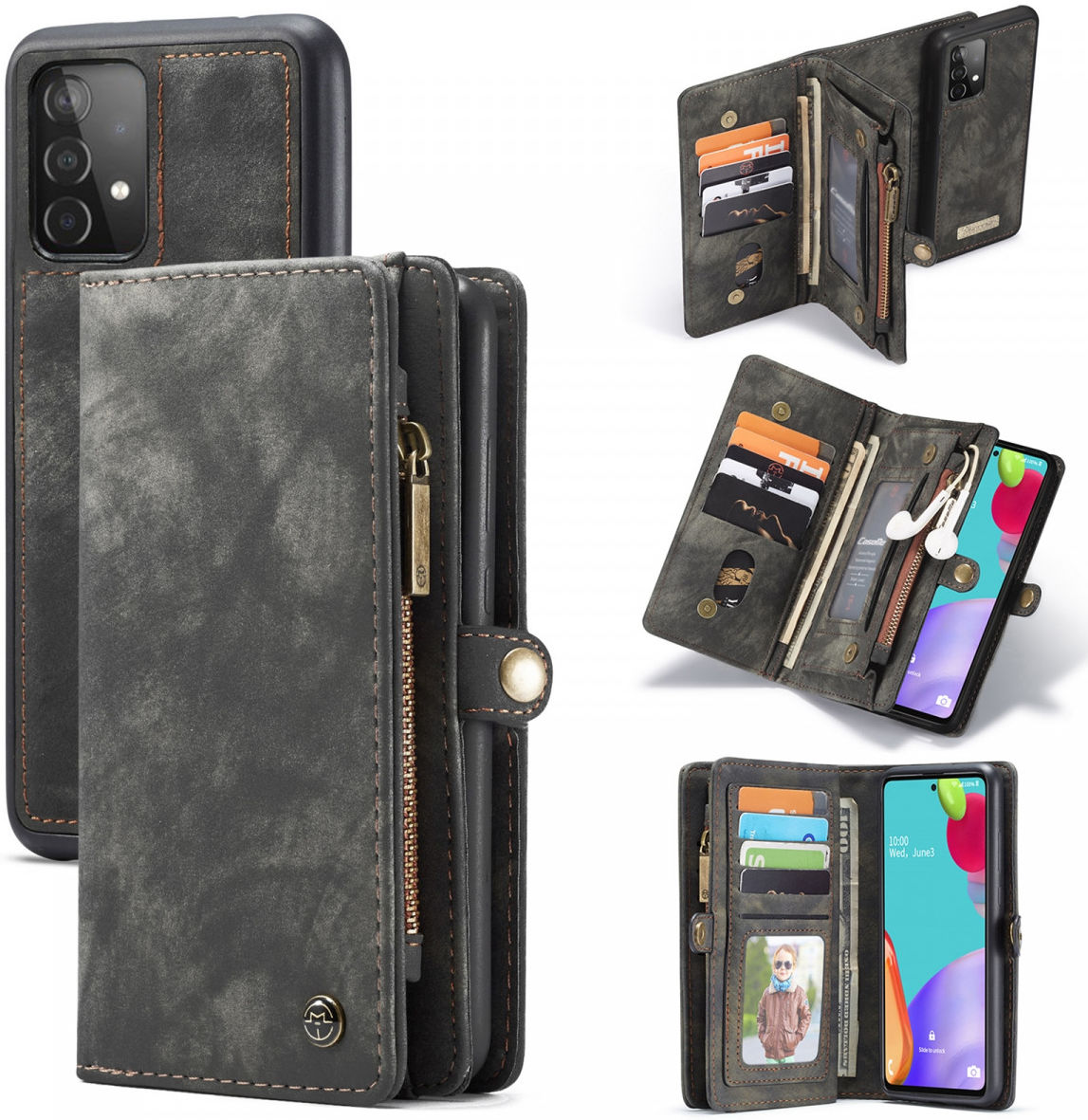CaseMe 008 Samsung A52 / A52S Hoesje Book Case en Back Cover Zwart afbeelding 8