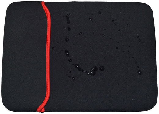 Neopreen Sleeve voor Laptop / iPad / Tablet hoes tot 11 Inch Zwart afbeelding 2