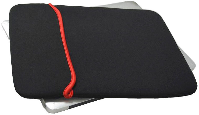 Neopreen Sleeve voor Laptop / iPad / Tablet hoes tot 15.6 Inch Zwart afbeelding 2