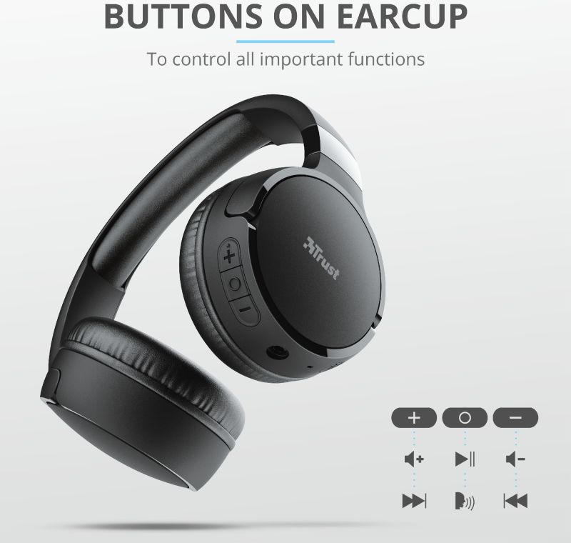 Trust Zena Bedraad/Bluetooth Draadloze On-Ear Koptelefoon Zwart afbeelding 8