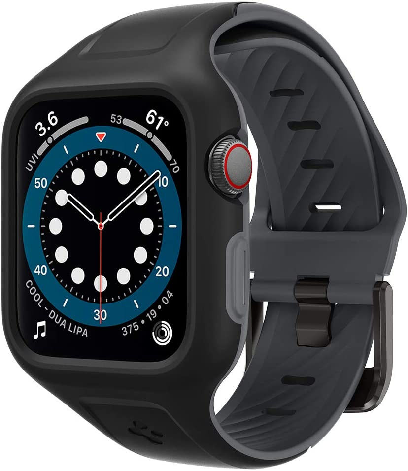 Spigen Liquid Air Pro Apple Watch 44MM Hoesje met Band Siliconen Zwart afbeelding 1