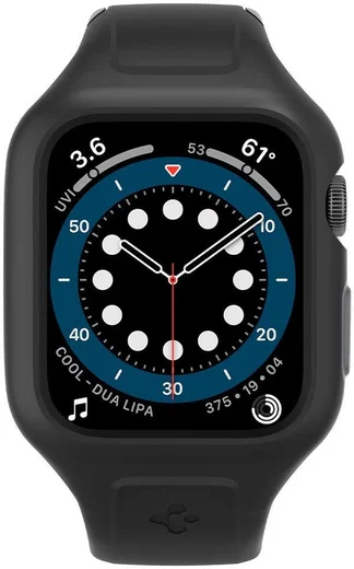 Spigen Liquid Air Pro Apple Watch 44MM Hoesje met Band Siliconen Zwart afbeelding 4