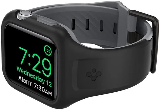 Spigen Liquid Air Pro Apple Watch 44MM Hoesje met Band Siliconen Zwart afbeelding 12