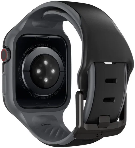 Spigen Liquid Air Pro Apple Watch 44MM Hoesje met Band Siliconen Zwart afbeelding 3