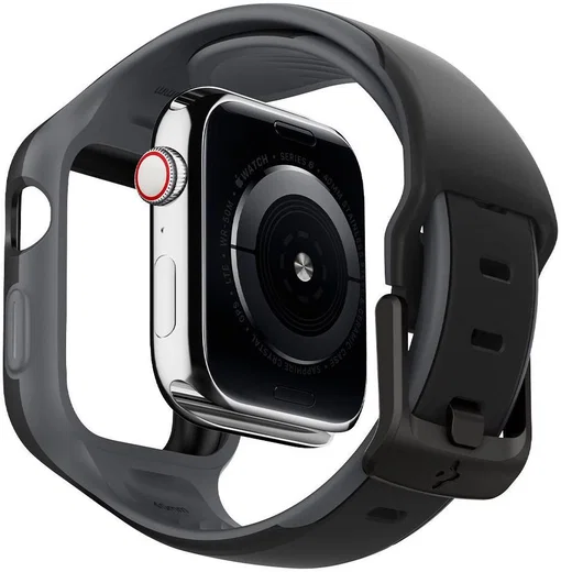 Spigen Liquid Air Pro Apple Watch 44MM Hoesje met Band Siliconen Zwart afbeelding 2