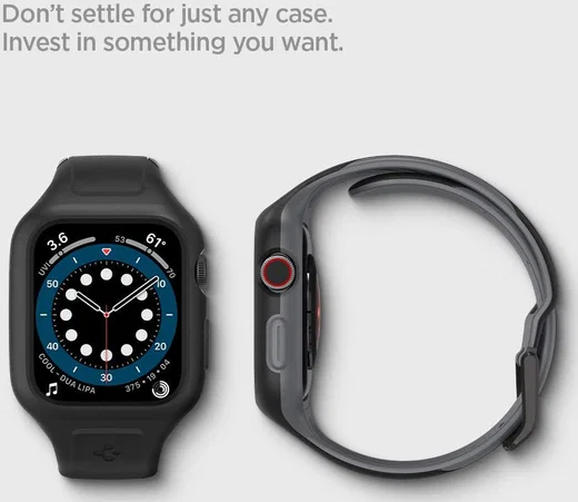 Spigen Liquid Air Pro Apple Watch 44MM Hoesje met Band Siliconen Zwart afbeelding 10