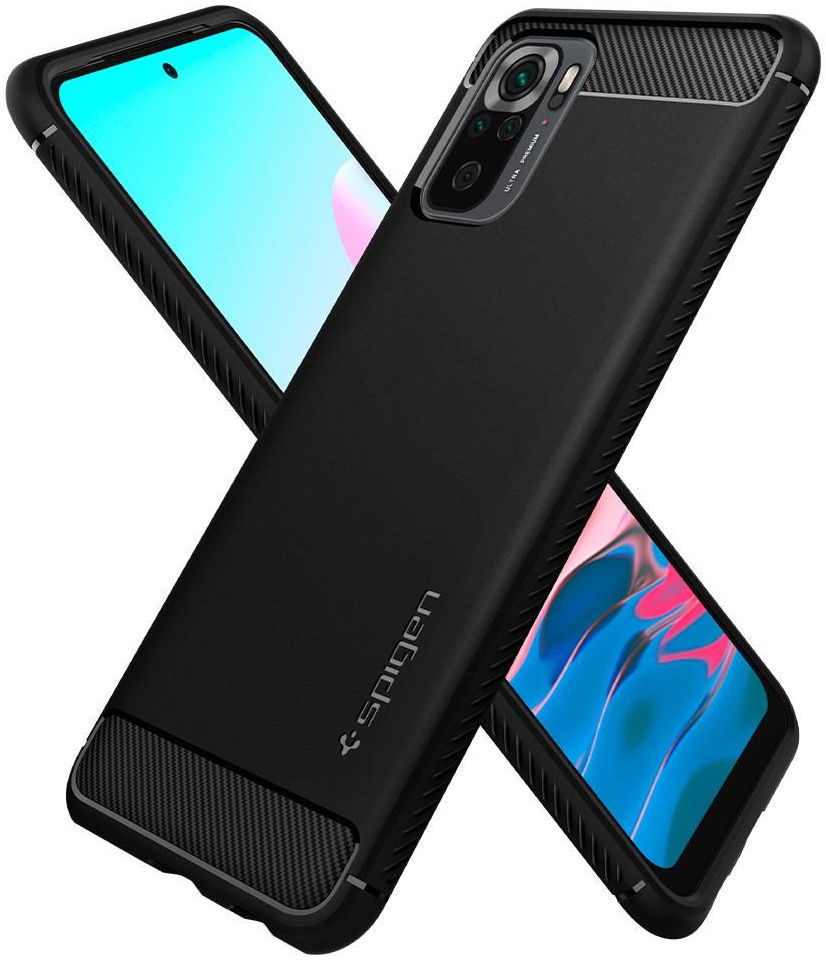 Spigen Rugged Armor Xiaomi Redmi Note 10/10S Hoesje Back Cover Zwart afbeelding 4