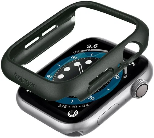Spigen Thin Fit Apple Watch 44MM Hoesje Hard Plastic Bumper Groen afbeelding 2