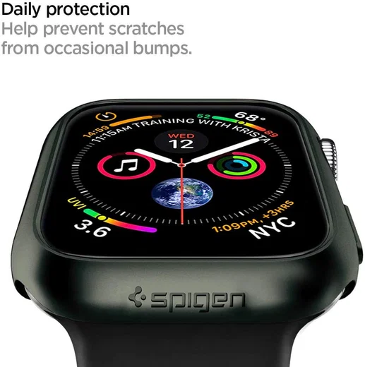 Spigen Thin Fit Apple Watch 44MM Hoesje Hard Plastic Bumper Groen afbeelding 4