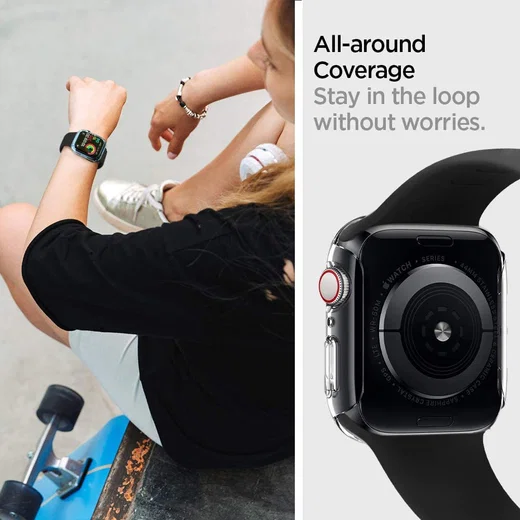 Spigen Thin Fit Apple Watch 44MM Hoesje Hard Plastic Bumper Clear afbeelding 7