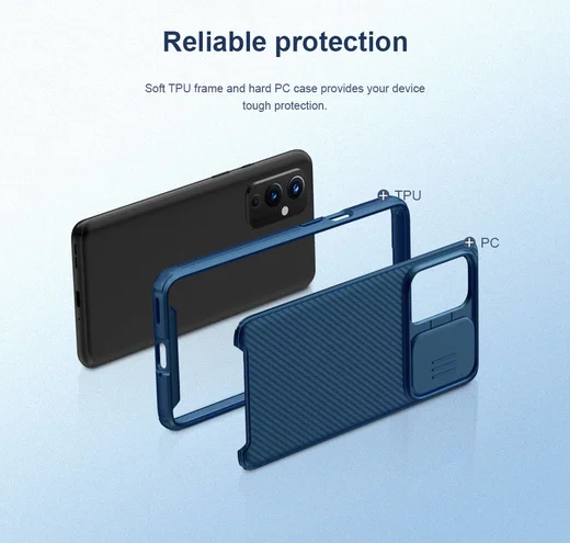 Nillkin CamShield OnePlus 9 Pro Hoesje met Camera Slider Blauw afbeelding 5