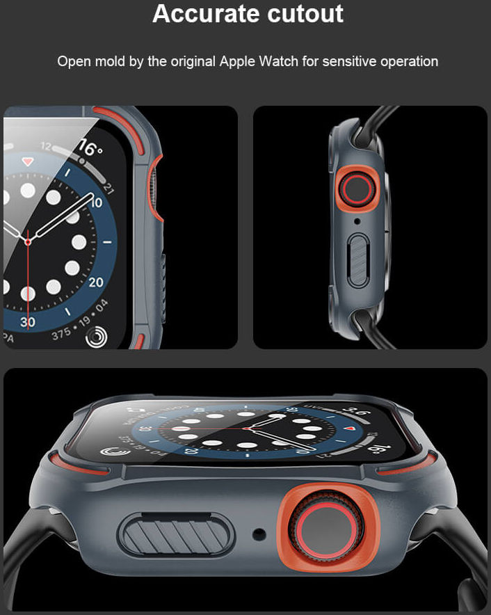 Nillkin Apple Watch 40MM Hoesje Bumper met Tempered Glass Zwart afbeelding 11