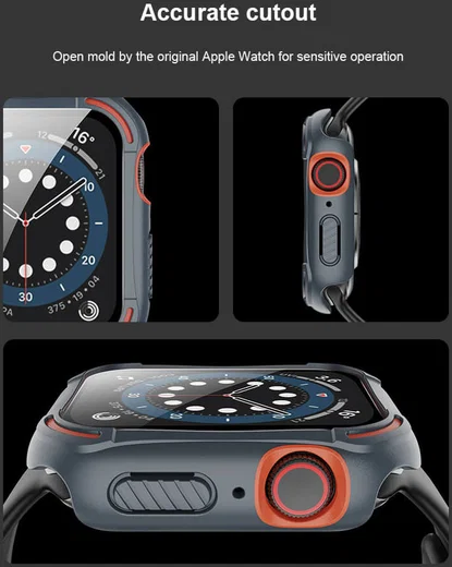 Nillkin Apple Watch 40MM Hoesje Bumper met Tempered Glass Zwart afbeelding 11
