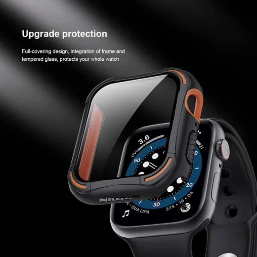 Nillkin Apple Watch 40MM Hoesje Bumper met Tempered Glass Zwart afbeelding 4