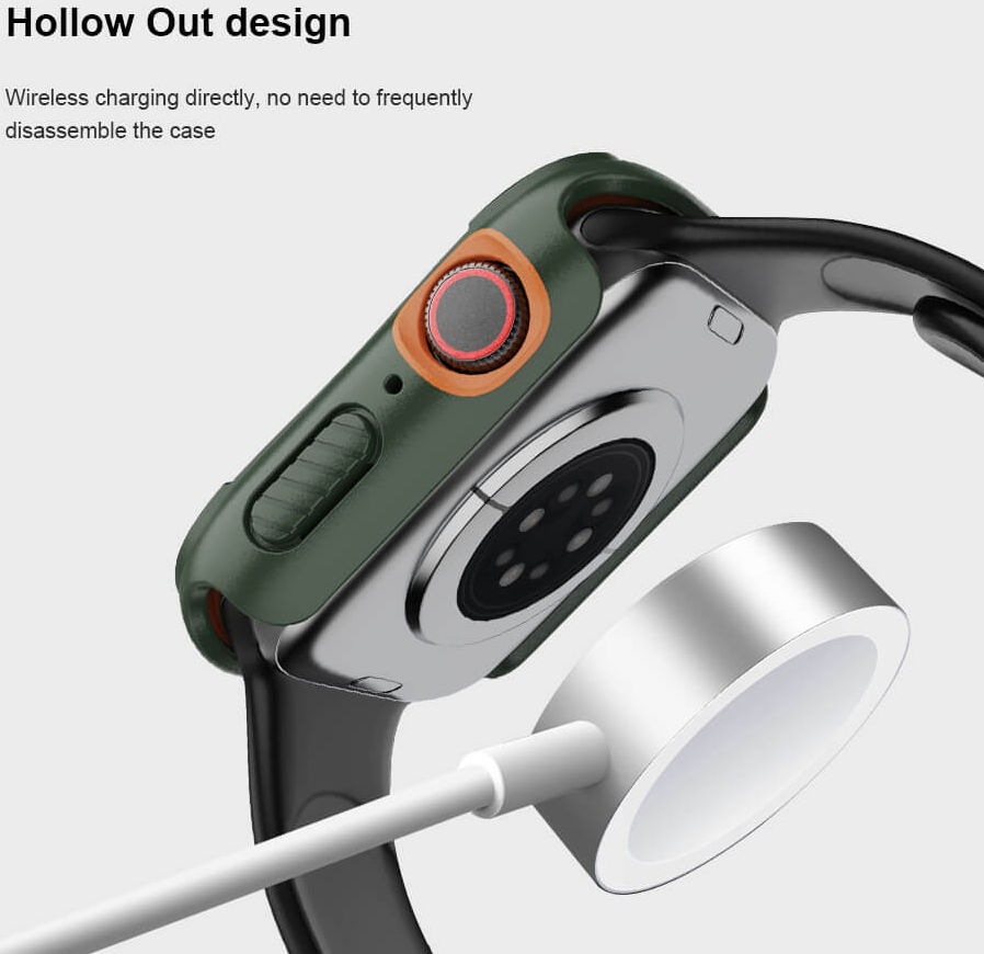 Nillkin Apple Watch 40MM Hoesje Bumper met Tempered Glass Zwart afbeelding 7