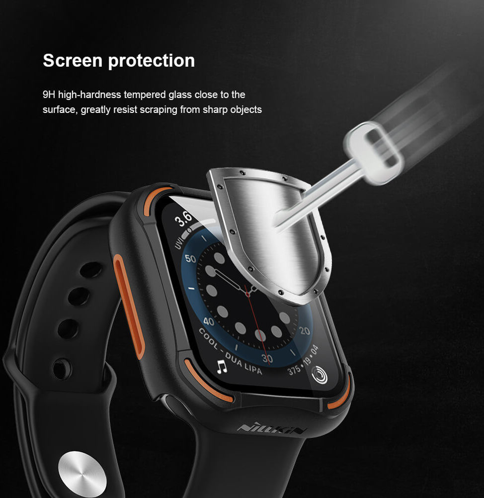 Nillkin Apple Watch 40MM Hoesje Bumper met Tempered Glass Zwart afbeelding 8