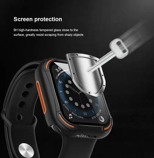 Nillkin Apple Watch 40MM Hoesje Bumper met Tempered Glass Zwart afbeelding 8