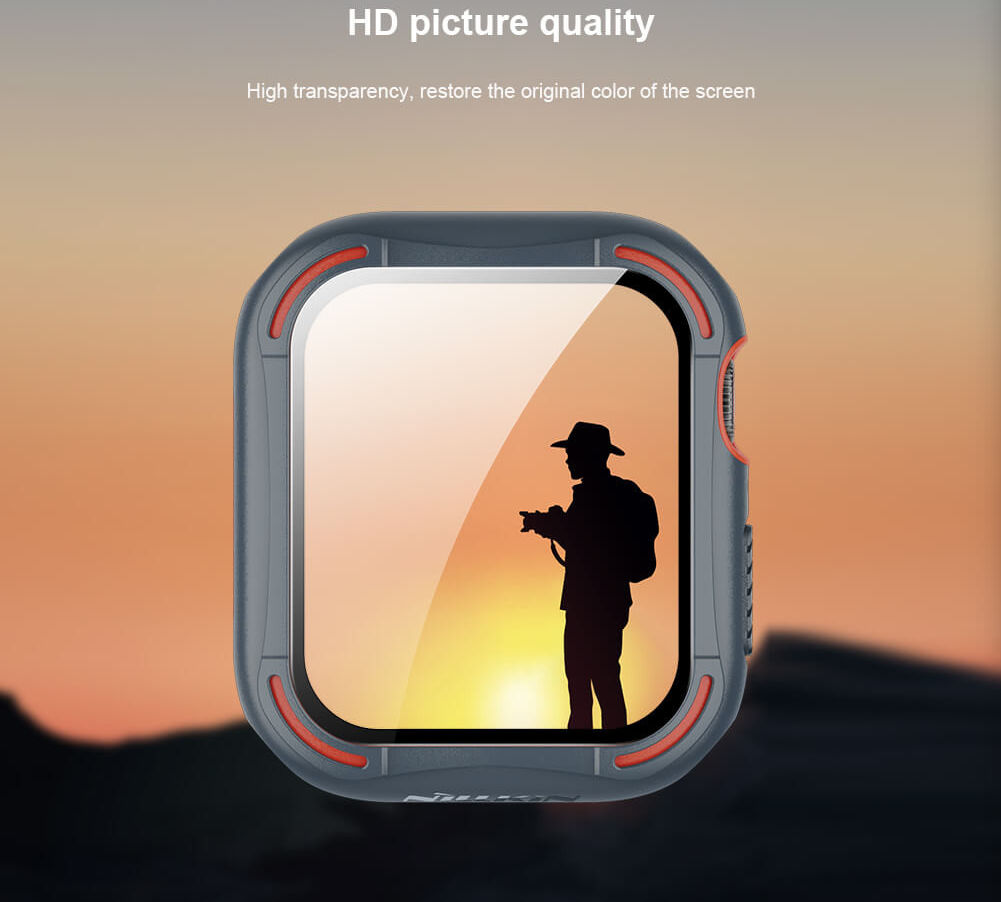 Nillkin Apple Watch 40MM Hoesje Bumper met Tempered Glass Zwart afbeelding 9