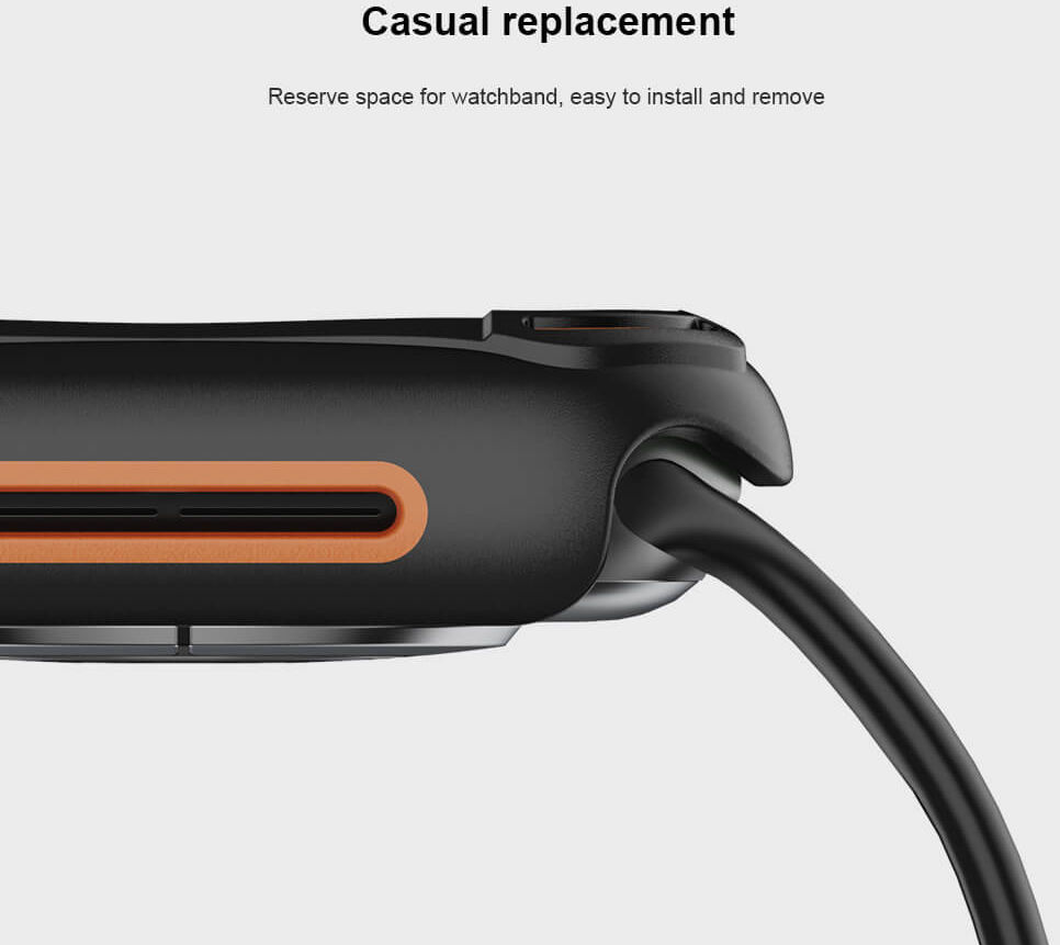 Nillkin Apple Watch 44MM Hoesje Bumper met Tempered Glass Zwart afbeelding 8