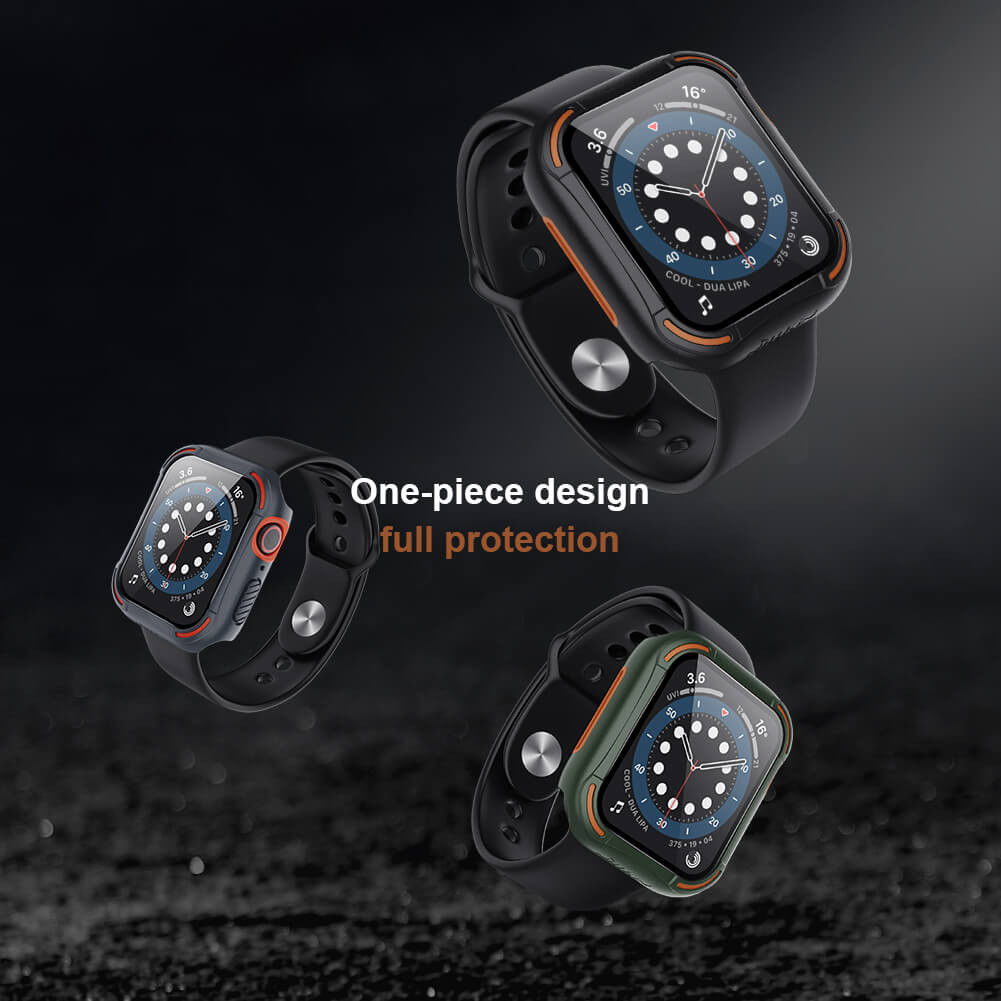 Nillkin Apple Watch 44MM Hoesje Bumper met Tempered Glass Grijs afbeelding 13