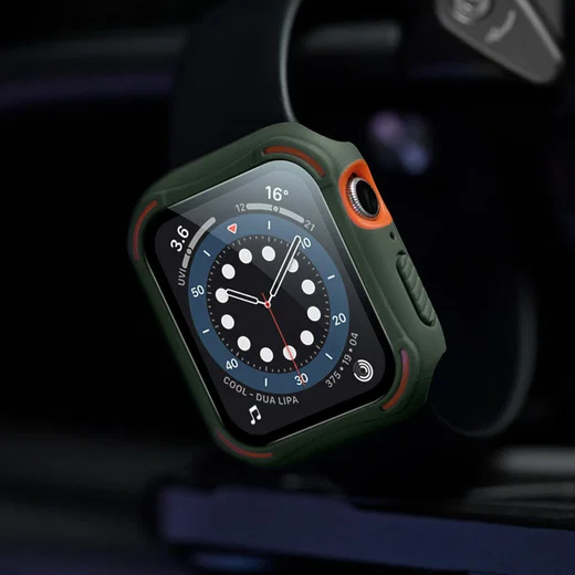 Nillkin Apple Watch 44MM Hoesje Bumper met Tempered Glass Groen afbeelding 2