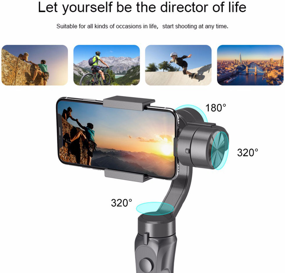 3-Axis Gimbal voor Smartphones met Stabilisatie Zwart afbeelding 7