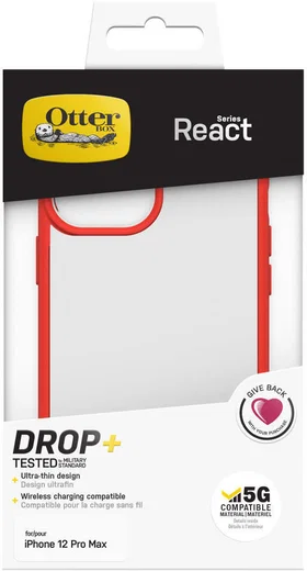 OtterBox React Apple iPhone 12 Pro Max Hoesje Transparant Rood afbeelding 8